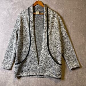 Blair Black and Gray Women's Large Sweater Open Cardigan Pockets Warm Cozy